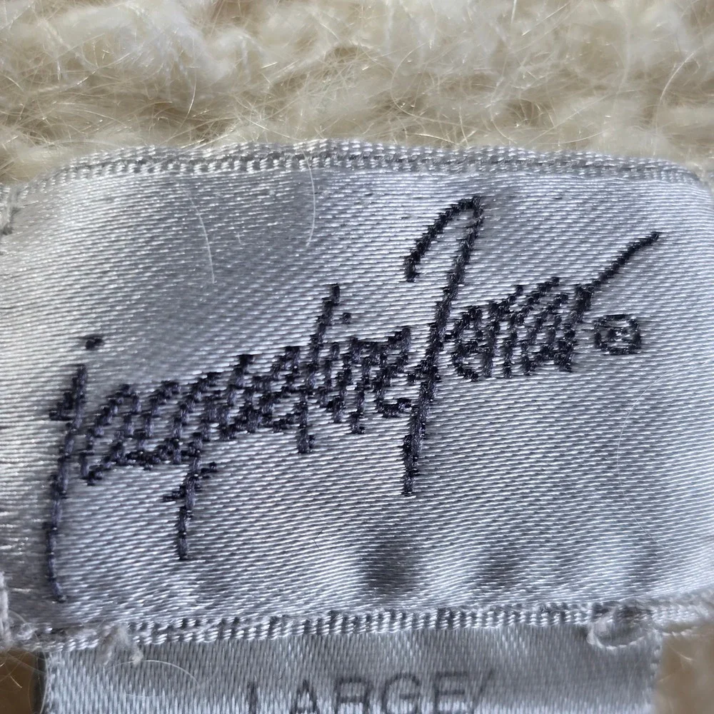 Vintage Jacqueline‎ Ferrar Sweater Women's Large Ivory Mohair Blend Turtleneck